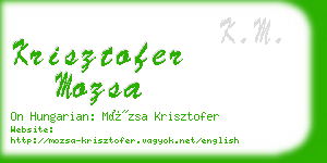 krisztofer mozsa business card